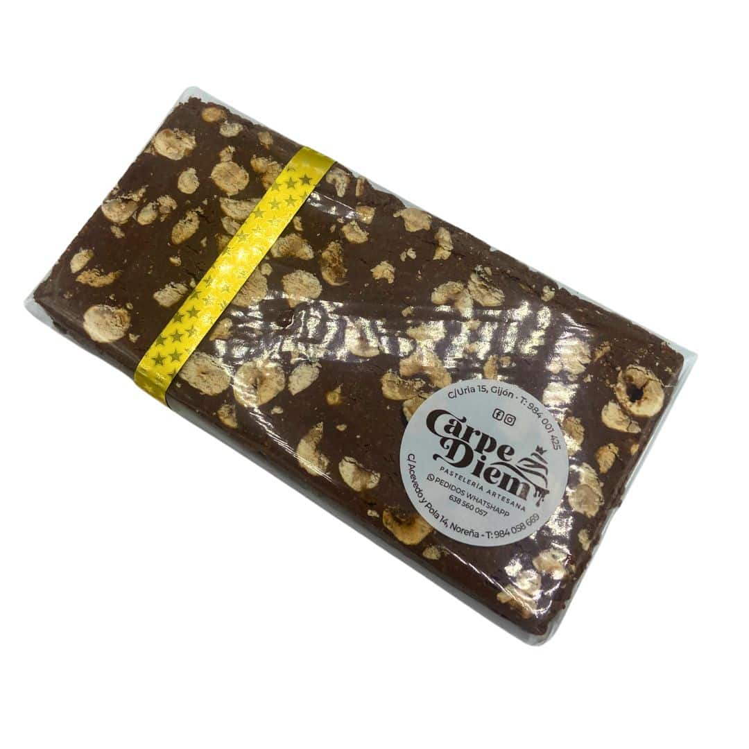turrón de praliné de avellana y chocolate